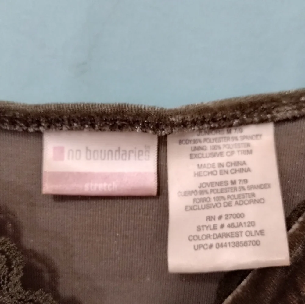No Boundaries Olive Lace Trim Top - Picture 3 of 7
